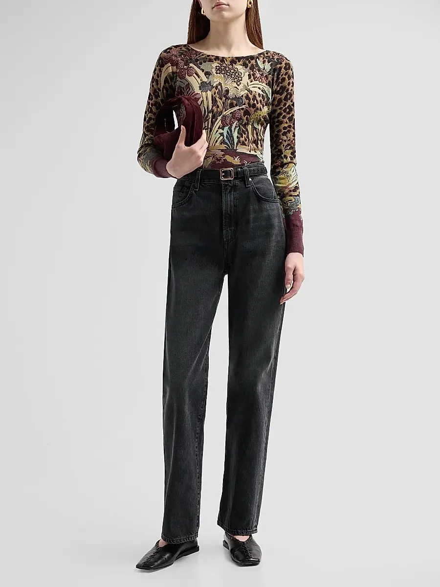 Etro Women's Jungle Silk-Cashmere Knit Top | Thumbnail 2 Etro Women's Jungle Silk-Cashmere Knit Top | Thumbnail 2