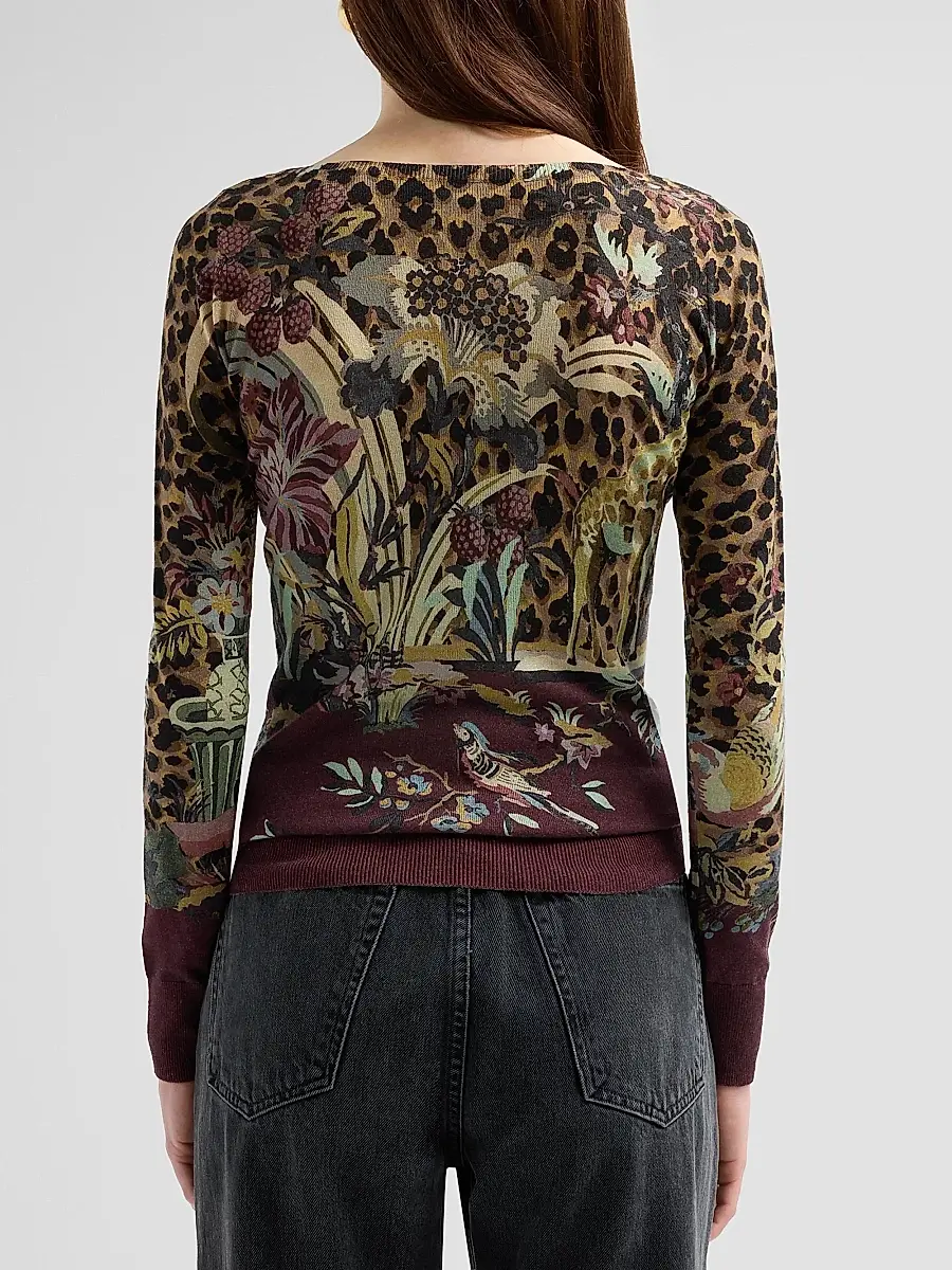 Etro Women's Jungle Silk-Cashmere Knit Top | Thumbnail 3 Etro Women's Jungle Silk-Cashmere Knit Top | Thumbnail 3