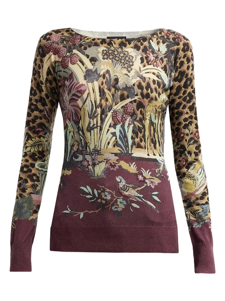 Women's Jungle Silk-Cashmere Knit Top Women's Jungle Silk-Cashmere Knit Top