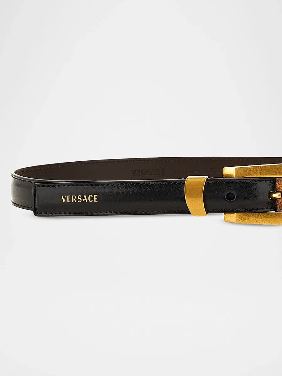 Versace Women's Logo Leather Belt | Thumbnail 2