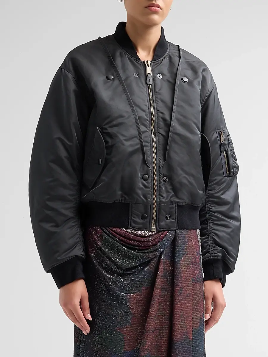 Maison Margiela Women's Reversible Nylon Twill Bomber Jacket | Thumbnail 4