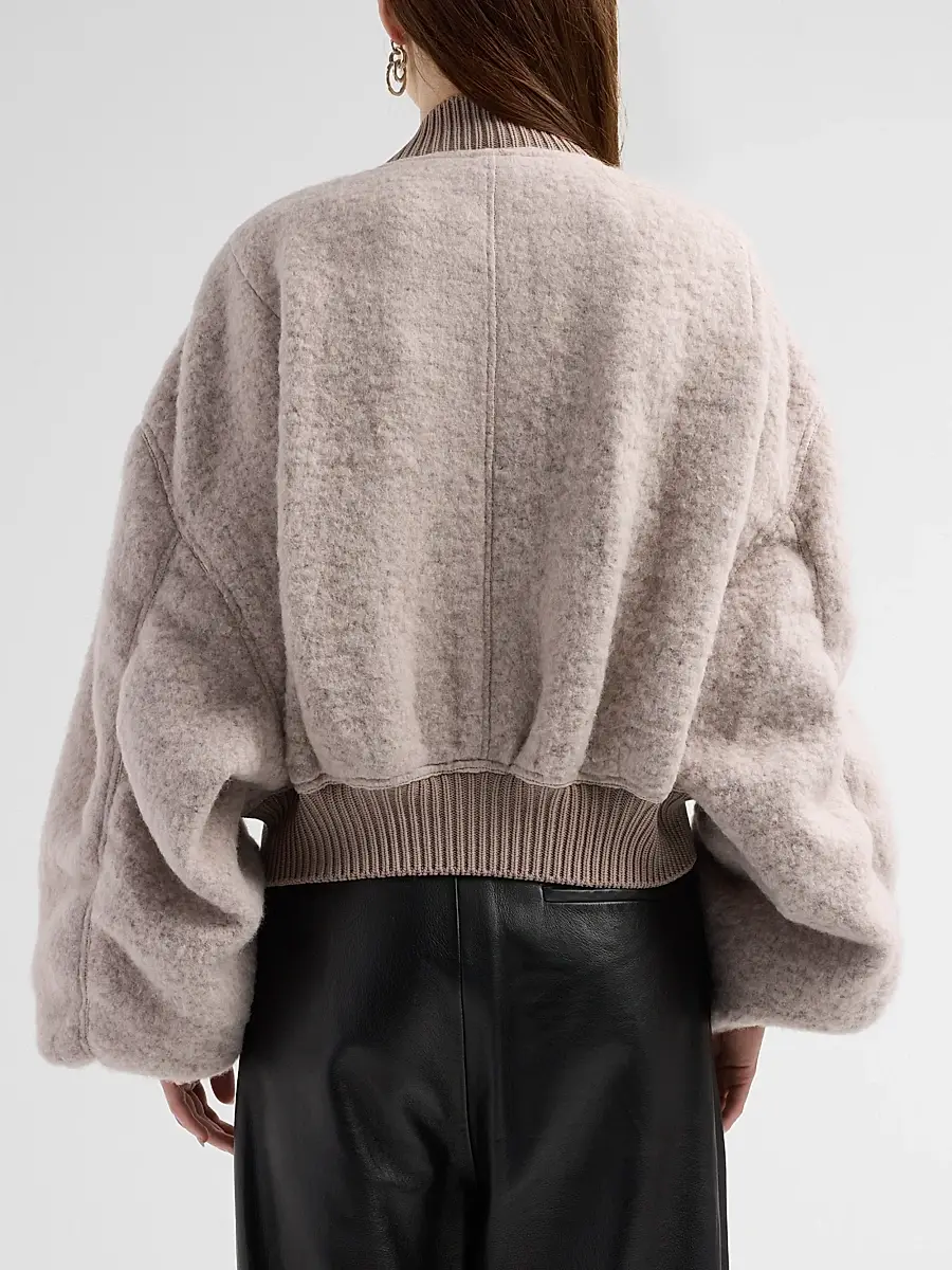 Rick Owens Women's Secchia Cropped Flight Bomber Jacket | Thumbnail 3 Rick Owens Women's Secchia Cropped Flight Bomber Jacket | Thumbnail 3
