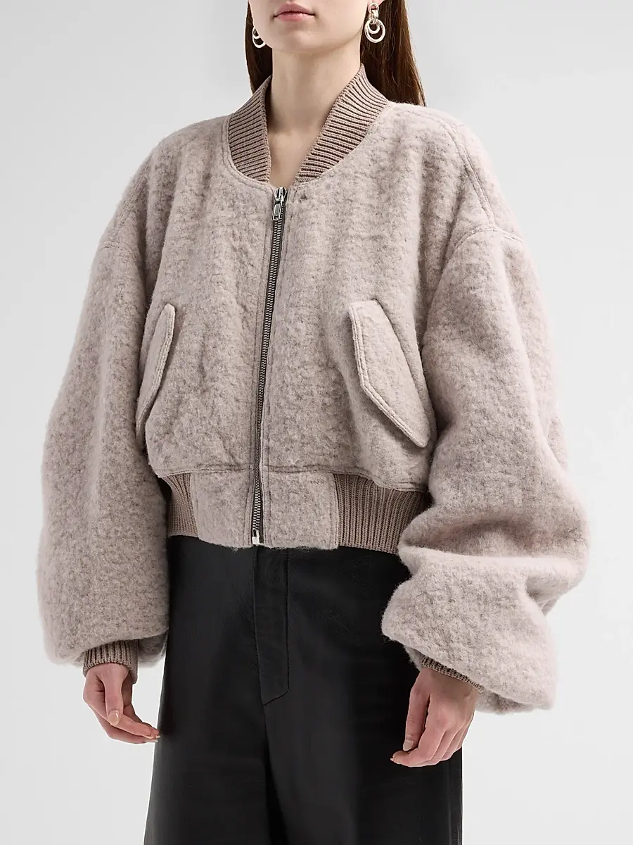 Rick Owens Women's Secchia Cropped Flight Bomber Jacket | Thumbnail 4 Rick Owens Women's Secchia Cropped Flight Bomber Jacket | Thumbnail 4