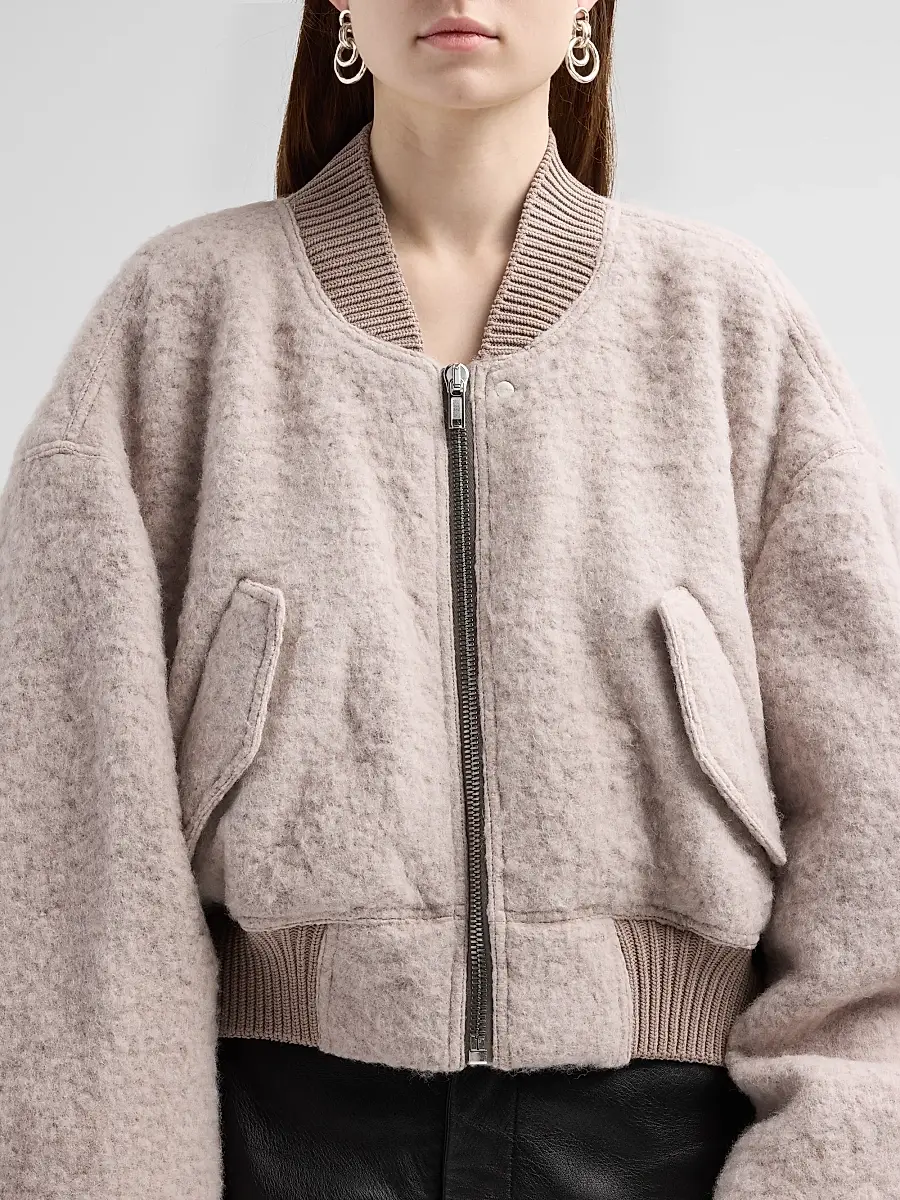 Rick Owens Women's Secchia Cropped Flight Bomber Jacket | Thumbnail 5 Rick Owens Women's Secchia Cropped Flight Bomber Jacket | Thumbnail 5