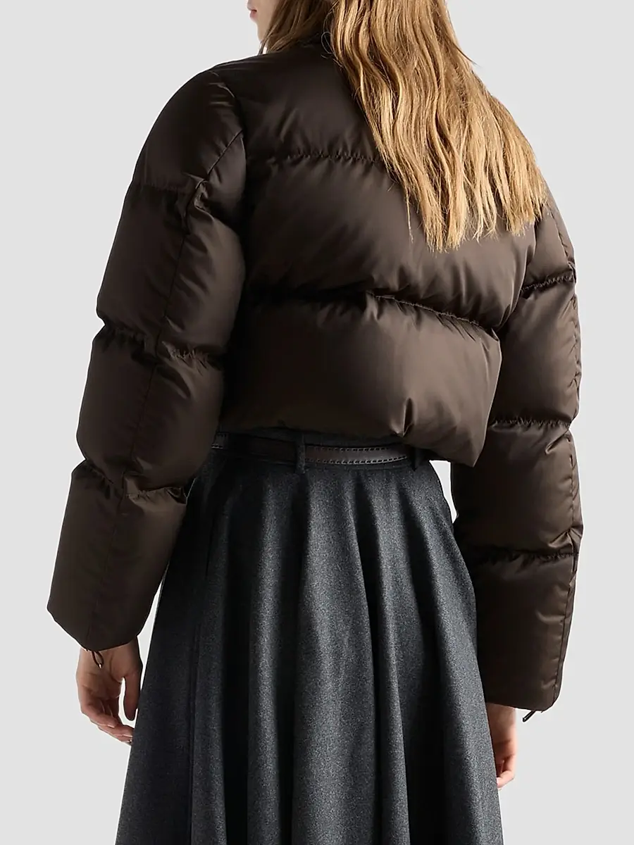 Prada Women's Cropped Nylon Down Jacket | Thumbnail 4 Prada Women's Cropped Nylon Down Jacket | Thumbnail 4