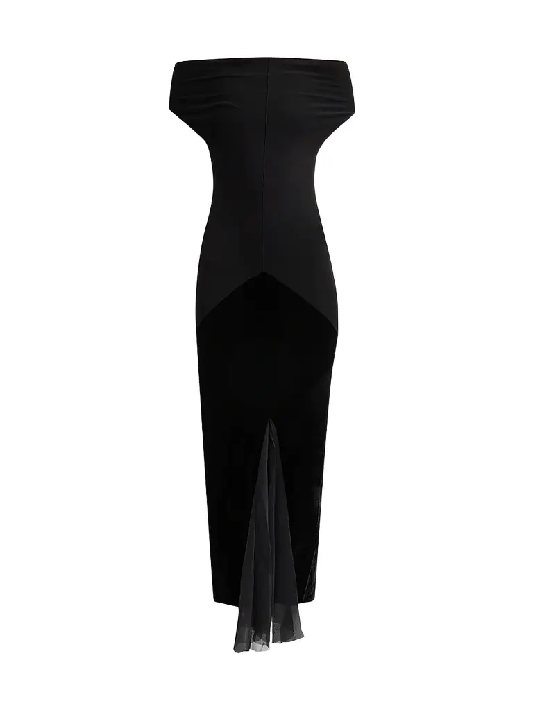 Rick Owens Women's Sliced Midi Dress - Black | Image 1 Rick Owens Women's Sliced Midi Dress - Black | Image 1