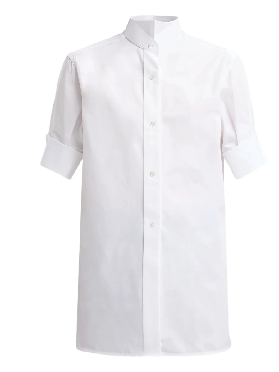 Women's Snap-Button Short-Sleeve Cotton Shirt