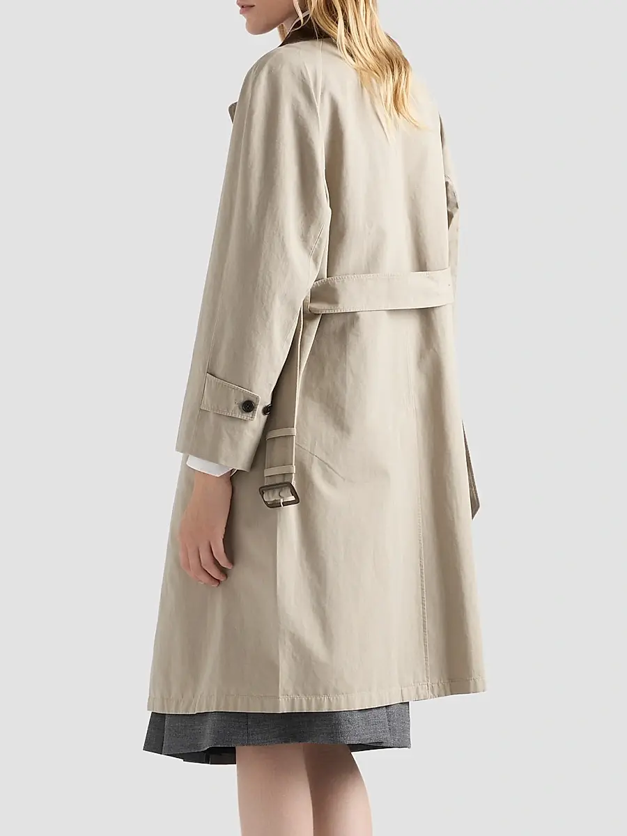 Prada Women's Single-Breasted Old Poplin Coat | Thumbnail 4 Prada Women's Single-Breasted Old Poplin Coat | Thumbnail 4