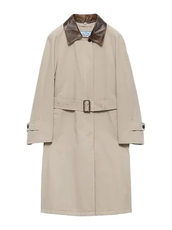 Prada Women's Single-Breasted Old Poplin Coat