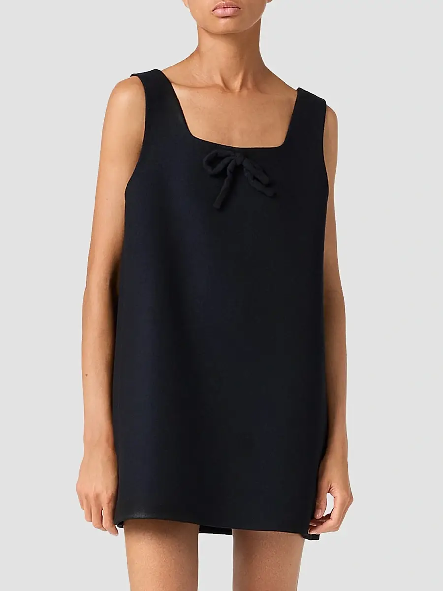 Miu Miu Women's Waxed Double Wool Dress | Thumbnail 2 Miu Miu Women's Waxed Double Wool Dress | Thumbnail 2