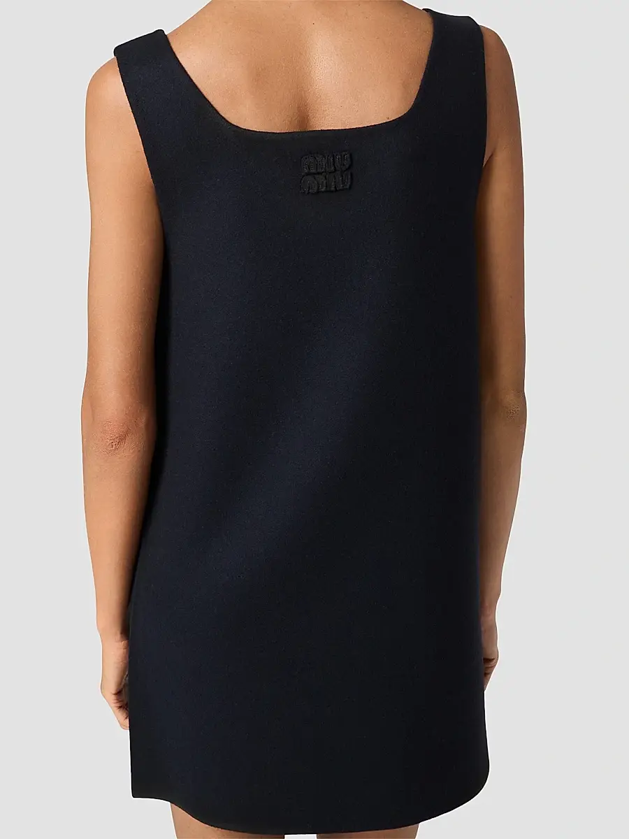 Miu Miu Women's Waxed Double Wool Dress | Thumbnail 4 Miu Miu Women's Waxed Double Wool Dress | Thumbnail 4