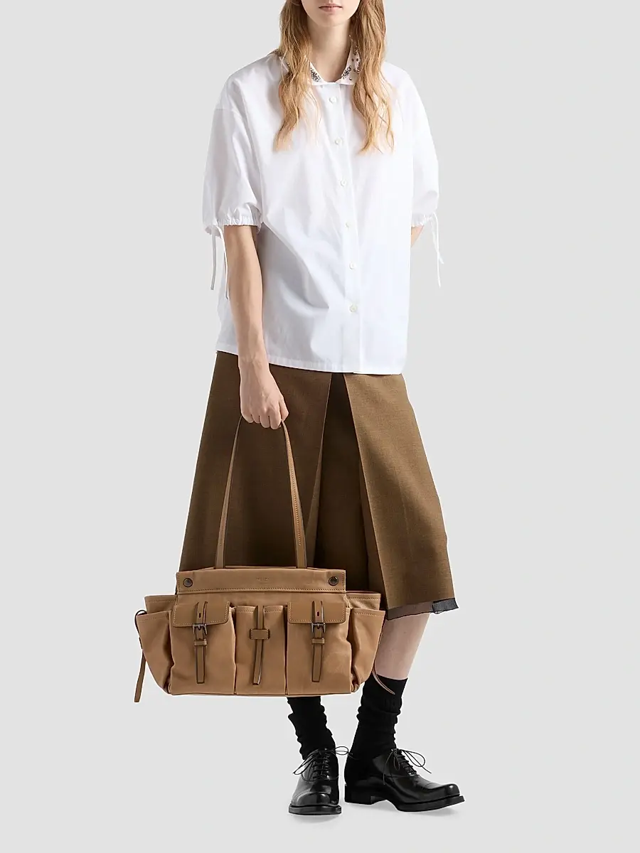Prada Women's Route Large Leather Tote Bag | Thumbnail 2 Prada Women's Route Large Leather Tote Bag | Thumbnail 2