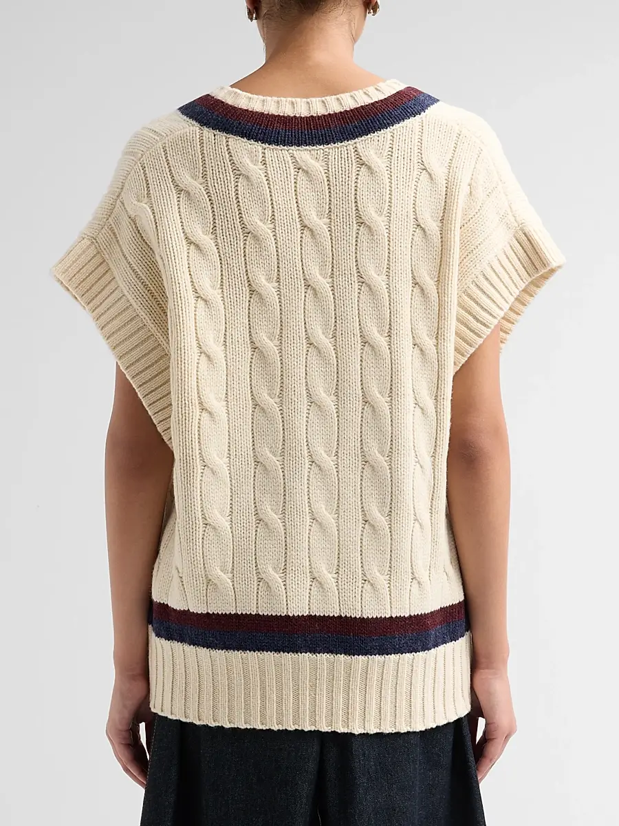Zimmermann Women's Valiant Cable Knit Wool Vest | Thumbnail 3 Zimmermann Women's Valiant Cable Knit Wool Vest | Thumbnail 3
