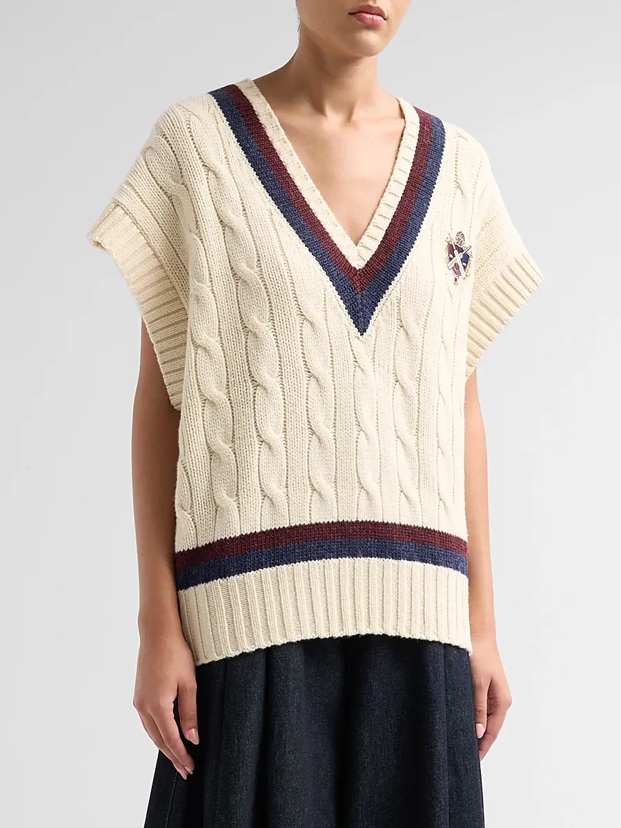 Zimmermann Women's Valiant Cable Knit Wool Vest | Thumbnail 4 Zimmermann Women's Valiant Cable Knit Wool Vest | Thumbnail 4