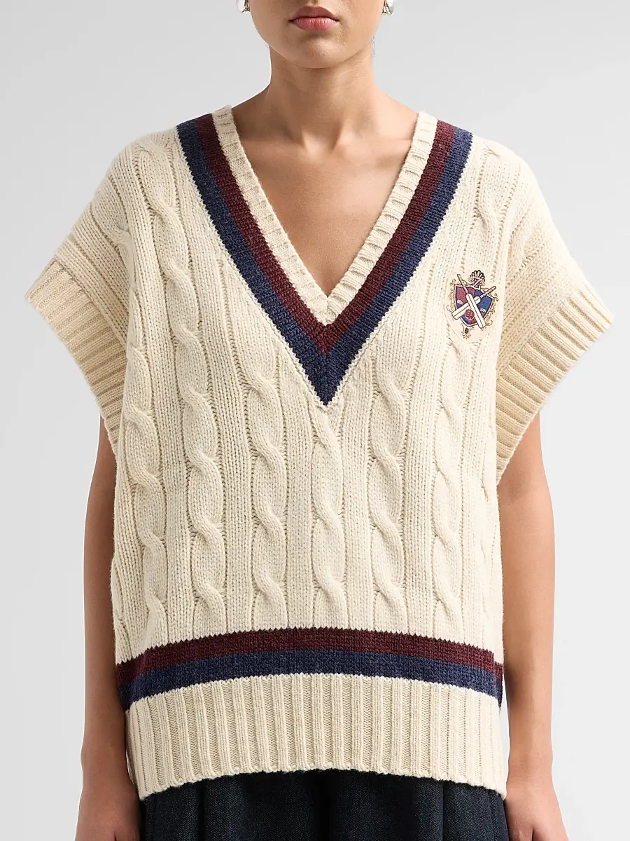 Zimmermann Women's Valiant Cable Knit Wool Vest | Thumbnail 5 Zimmermann Women's Valiant Cable Knit Wool Vest | Thumbnail 5