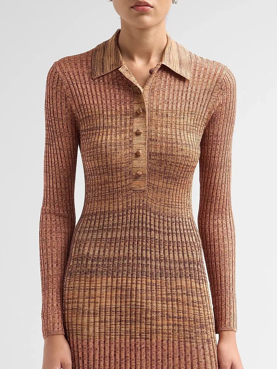 Zimmermann Women's Mouline Rib-Knit Polo Midi Dress | Thumbnail 5 Zimmermann Women's Mouline Rib-Knit Polo Midi Dress | Thumbnail 5