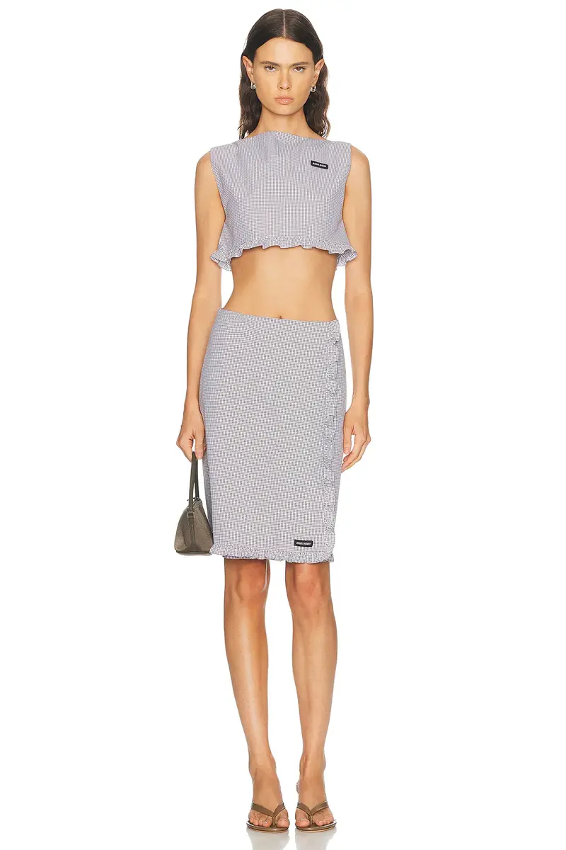 Miu Miu Check Skirt | Thumbnail 2 Miu Miu Check Skirt | Thumbnail 2