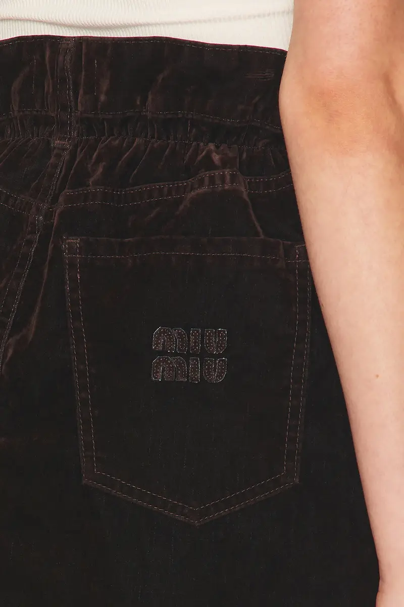Miu Miu Velvet Mini Skirt | Thumbnail 4 Miu Miu Velvet Mini Skirt | Thumbnail 4