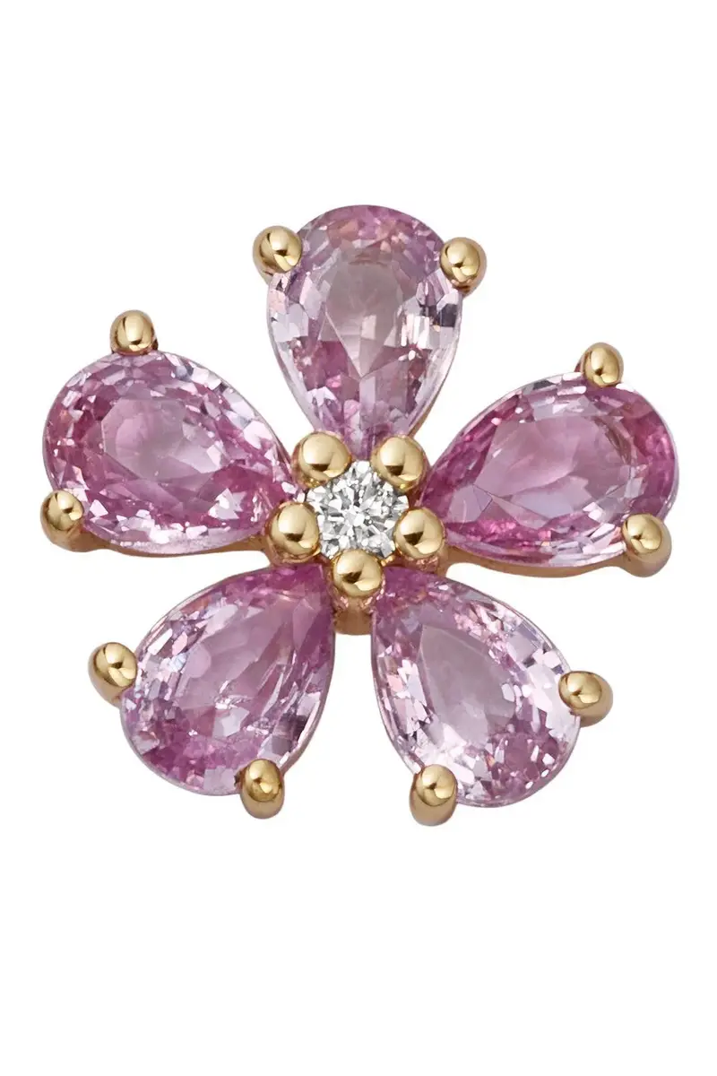 LOQUET Pink Sapphire Diamond Blossom Flower Charm | Image 1 LOQUET Pink Sapphire Diamond Blossom Flower Charm | Image 1