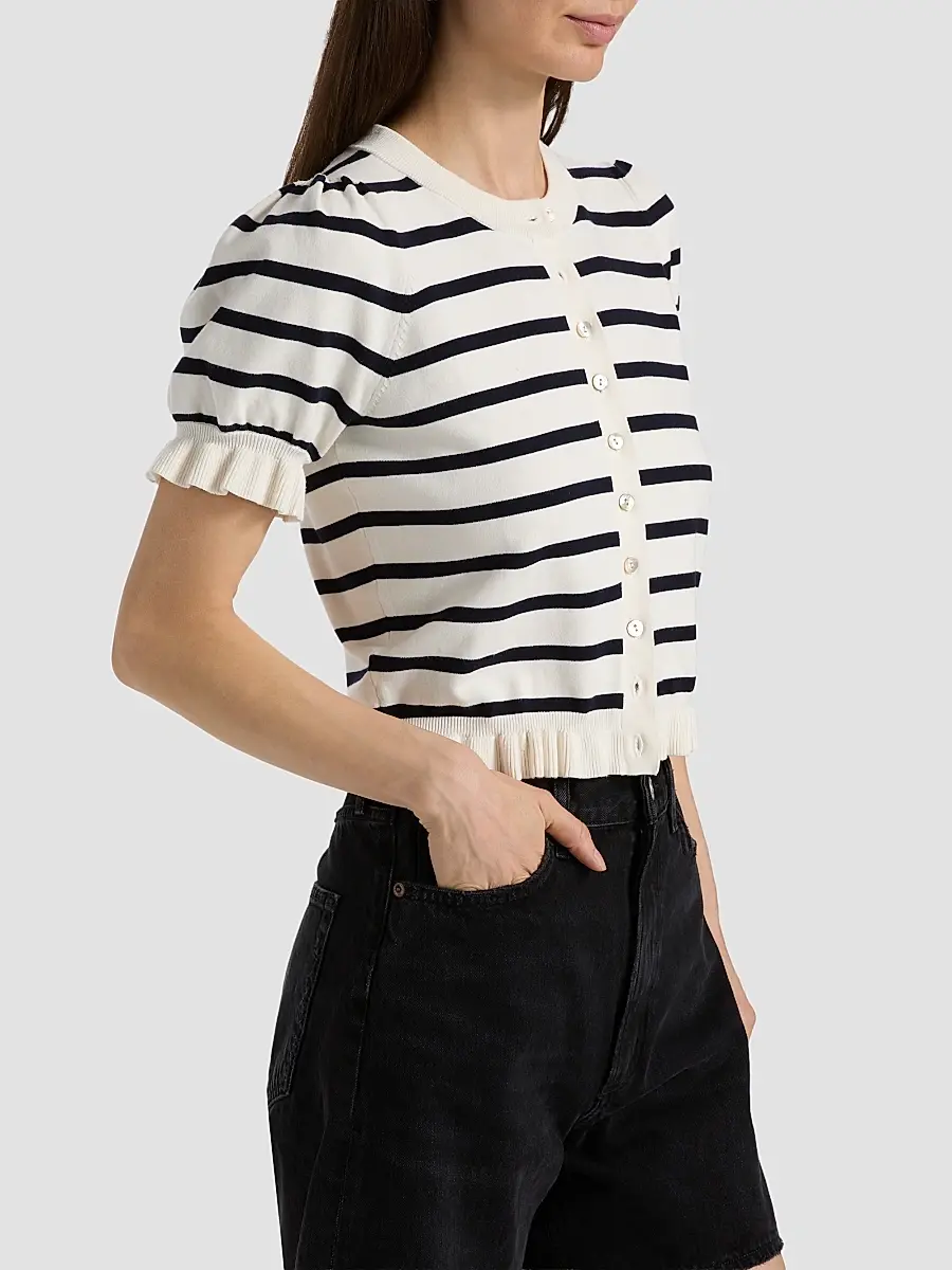 RAILS Women's Lora Striped Ruffle-Trim Cardigan | Thumbnail 4 RAILS Women's Lora Striped Ruffle-Trim Cardigan | Thumbnail 4
