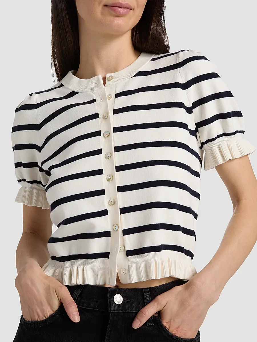 RAILS Women's Lora Striped Ruffle-Trim Cardigan | Thumbnail 6 RAILS Women's Lora Striped Ruffle-Trim Cardigan | Thumbnail 6