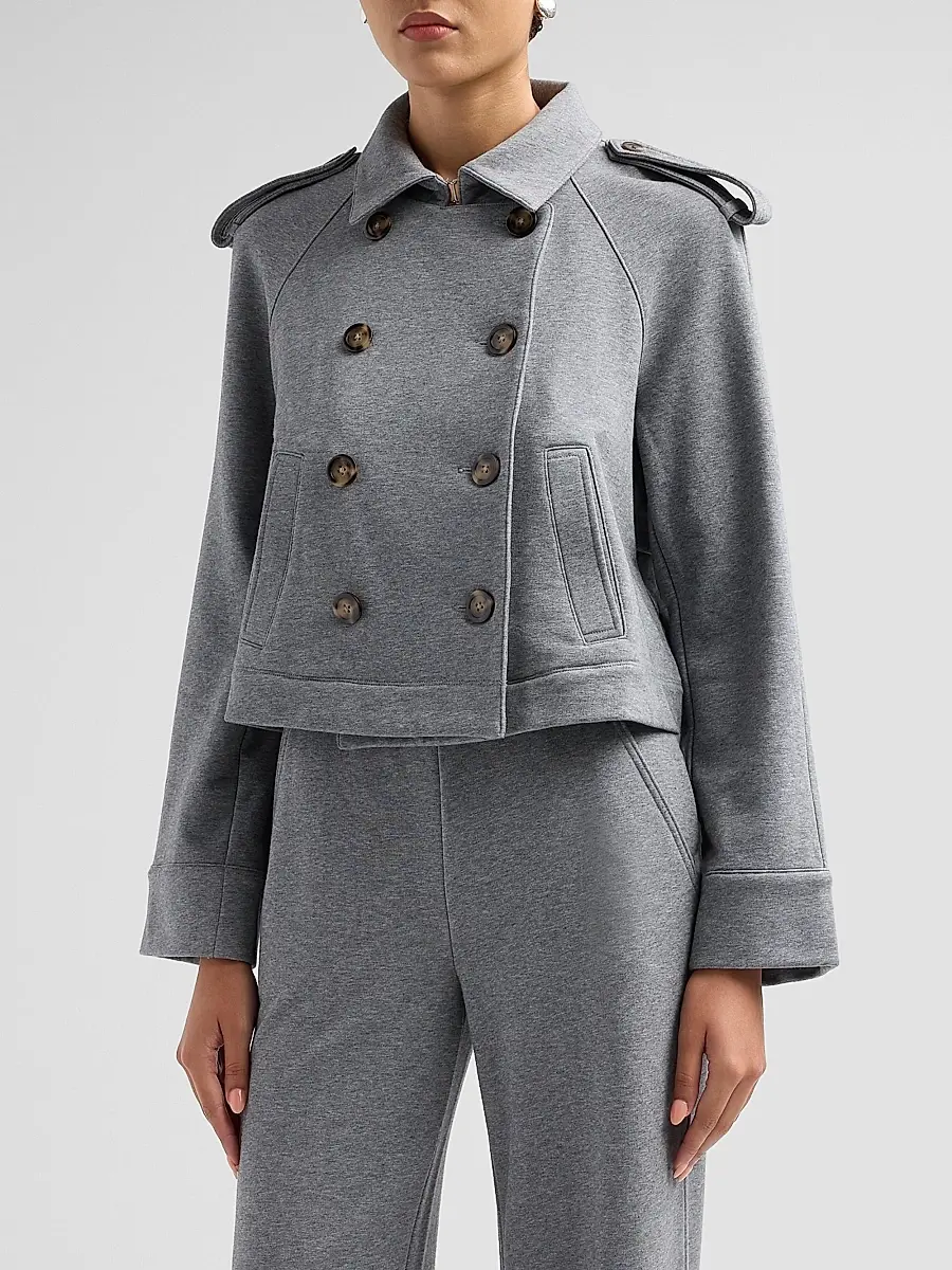 Veronica Beard Women's Conneley Cotton-Blend Double-Breasted Crop Trench Coat | Thumbnail 4 Veronica Beard Women's Conneley Cotton-Blend Double-Breasted Crop Trench Coat | Thumbnail 4