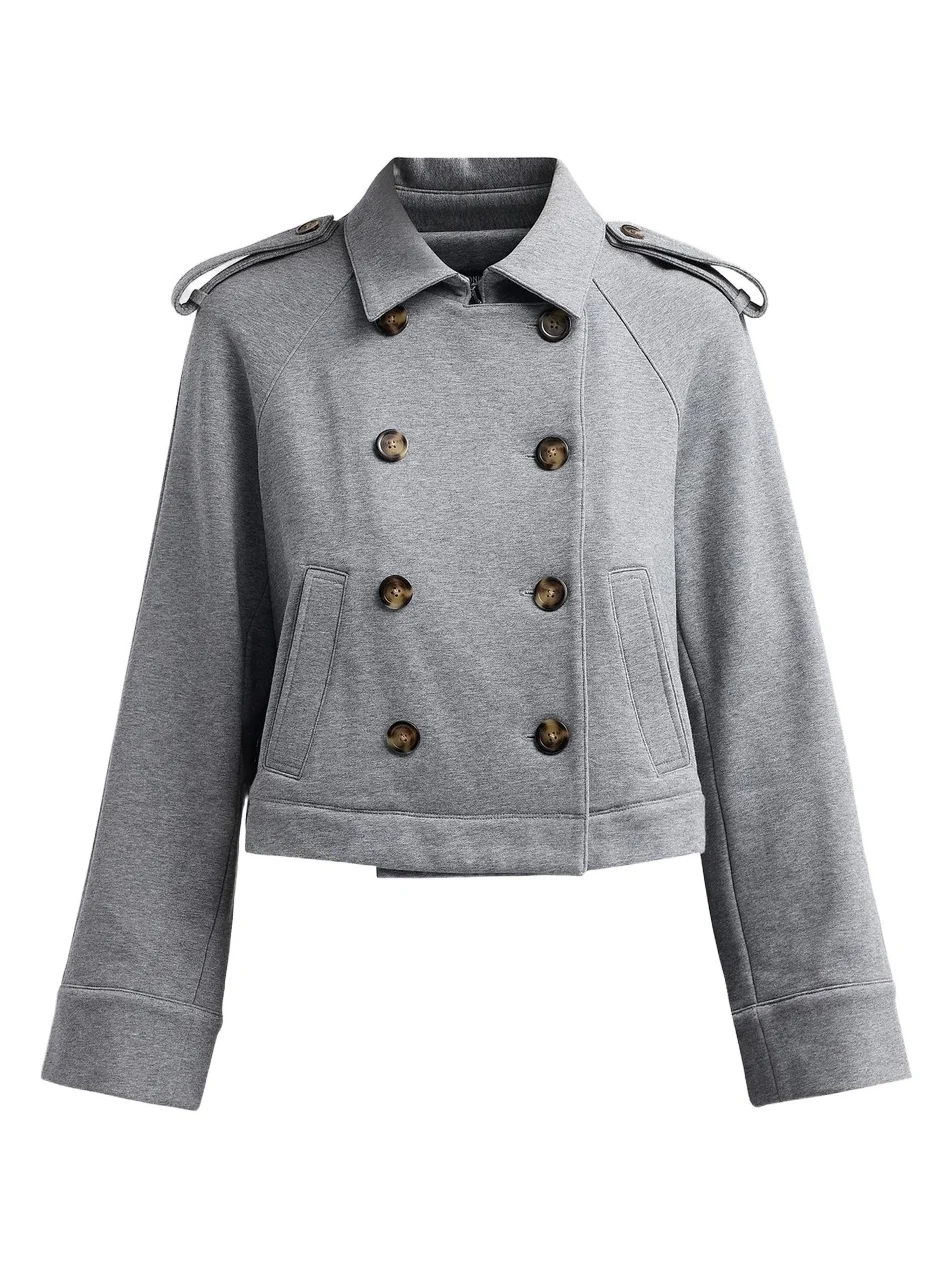Veronica Beard Women's Conneley Cotton-Blend Double-Breasted Crop Trench Coat