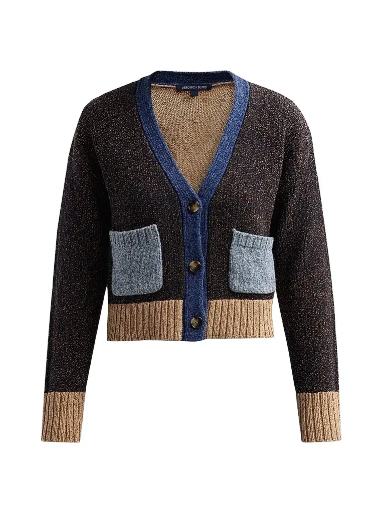 Veronica Beard Women's Josiane Merino Wool-Cotton V-Neck Crop Cardigan