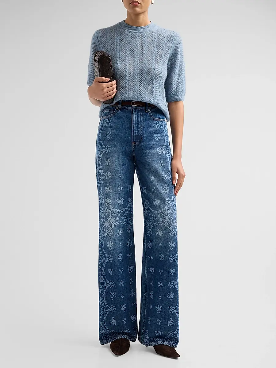 Veronica Beard Women's Taylor High-Rise Wide-Leg Jeans | Thumbnail 2 Veronica Beard Women's Taylor High-Rise Wide-Leg Jeans | Thumbnail 2