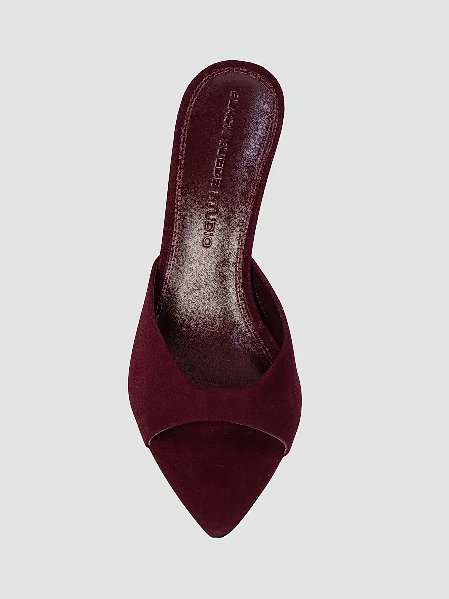Black Suede Studio Women's Brea 80MM Suede Mules | Thumbnail 4 Black Suede Studio Women's Brea 80MM Suede Mules | Thumbnail 4