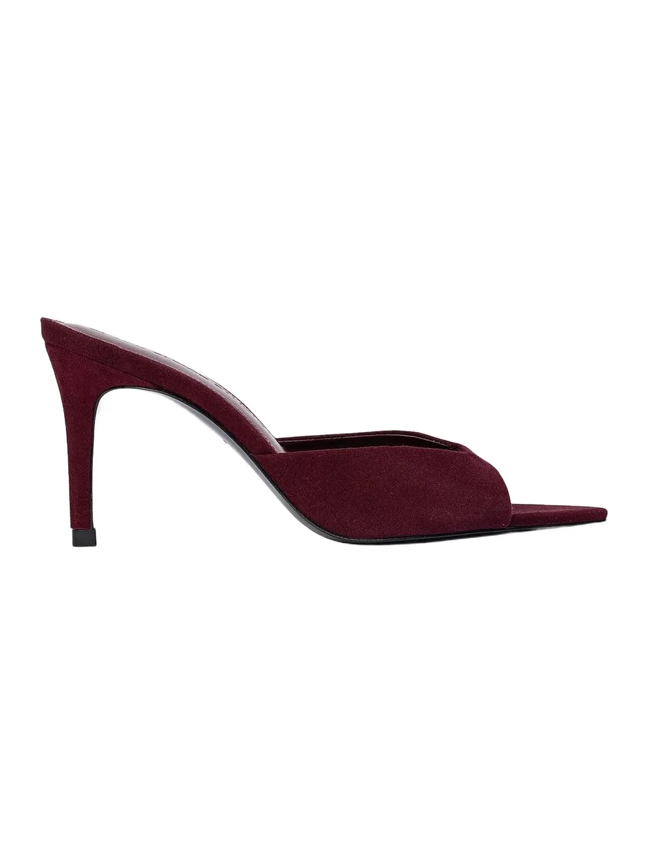 Black Suede Studio Women's Brea 80MM Suede Mules