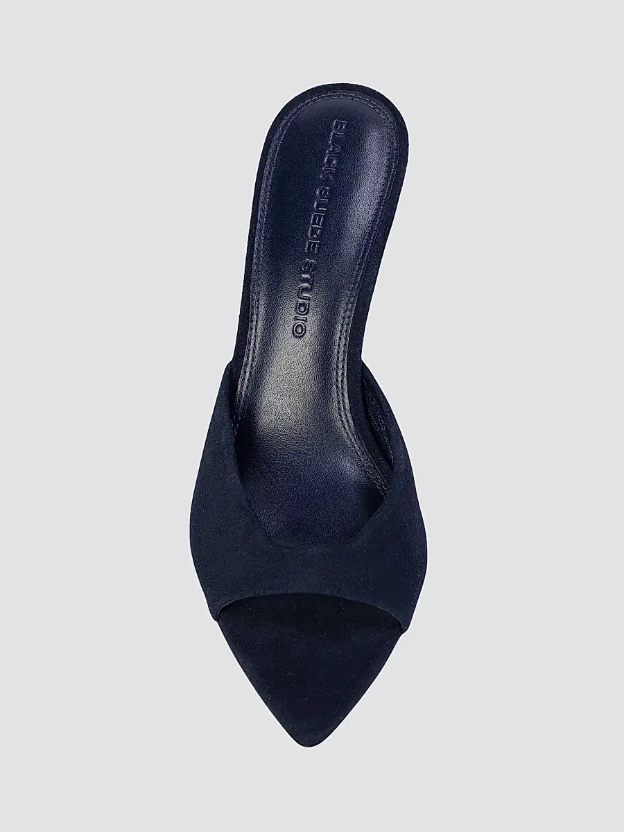 Black Suede Studio Women's Brea 80MM Suede Mules | Thumbnail 3