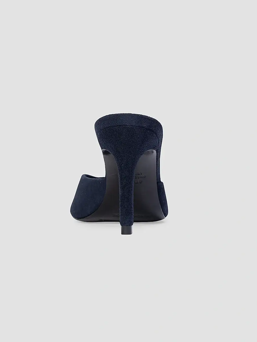 Black Suede Studio Women's Brea 80MM Suede Mules | Thumbnail 4