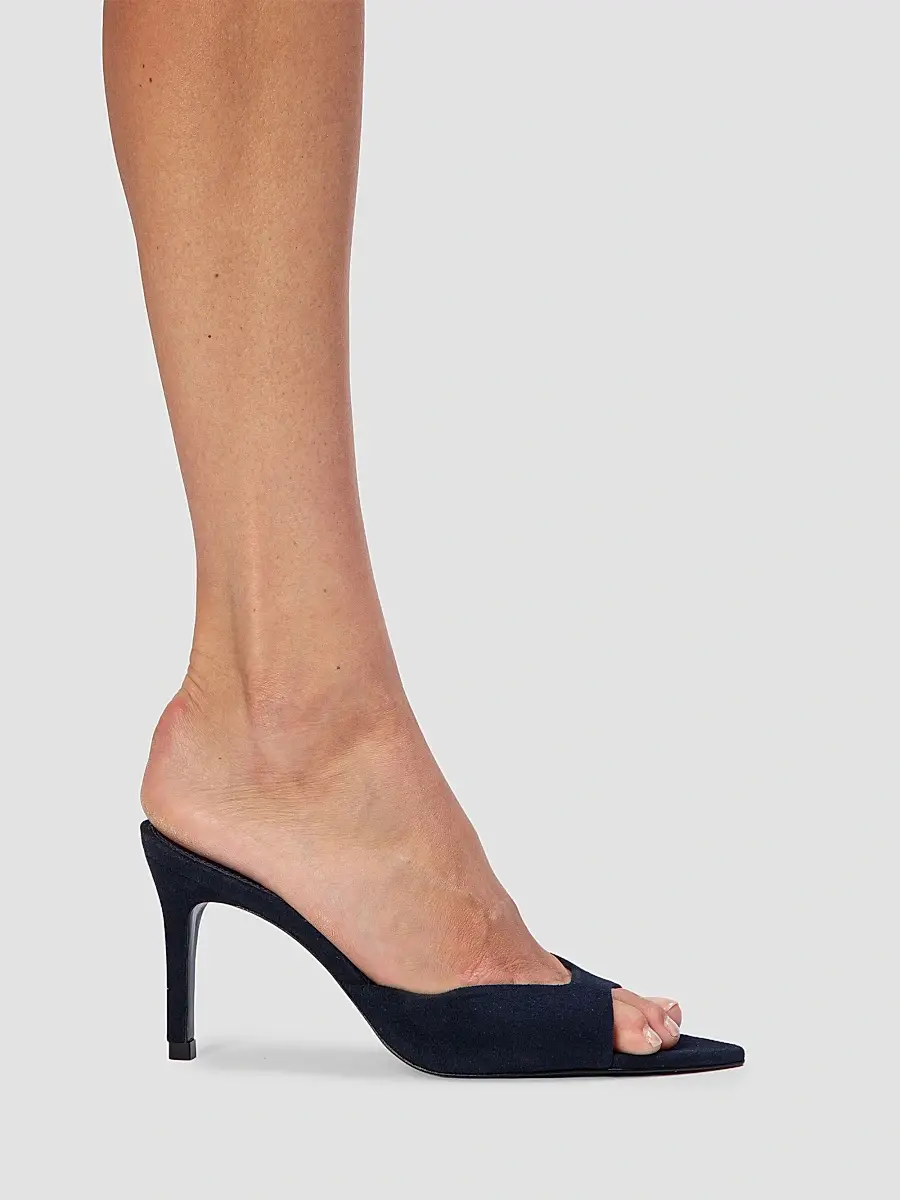 Black Suede Studio Women's Brea 80MM Suede Mules | Thumbnail 5