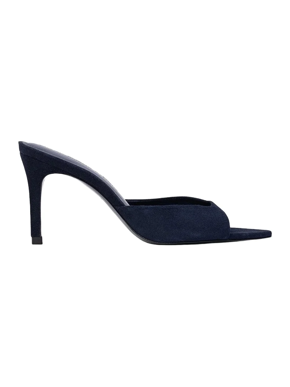 Black Suede Studio Women's Brea 80MM Suede Mules