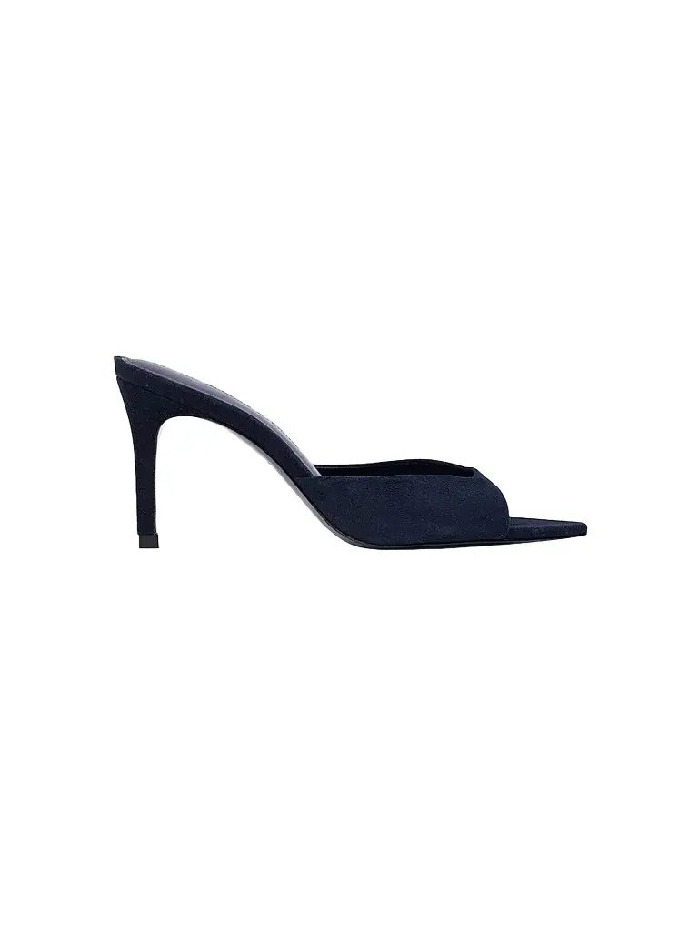 Black Suede Studio Women's Brea 80MM Suede Mules - Midnight Blue Suede - Size 12 | Image 1 Black Suede Studio Women's Brea 80MM Suede Mules - Midnight Blue Suede - Size 12 | Image 1