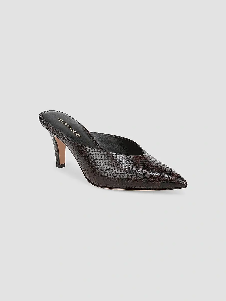 Veronica Beard Women's Rochelle 75MM Snake-Embossed Leather Mules | Thumbnail 2