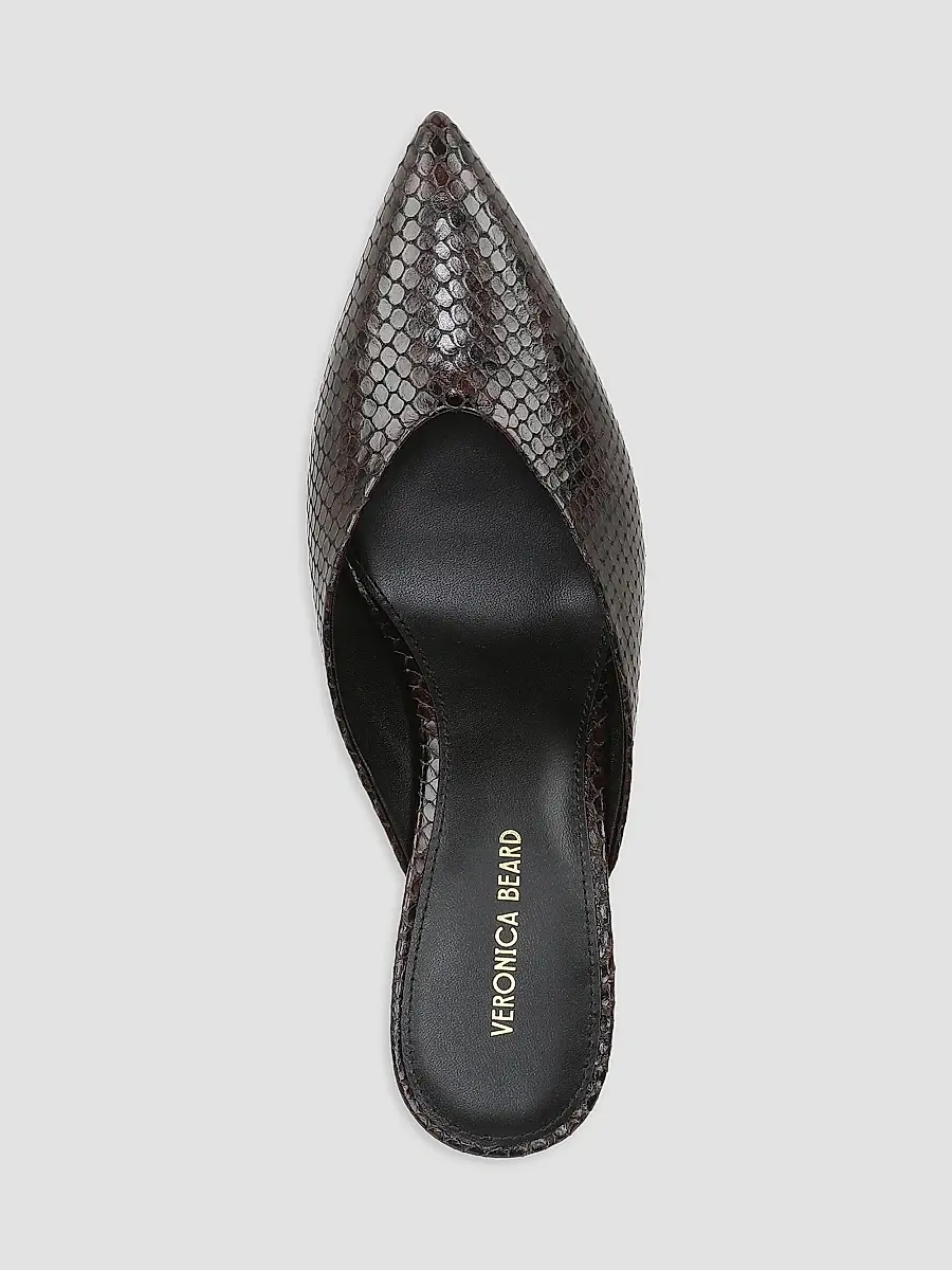 Veronica Beard Women's Rochelle 75MM Snake-Embossed Leather Mules | Thumbnail 4