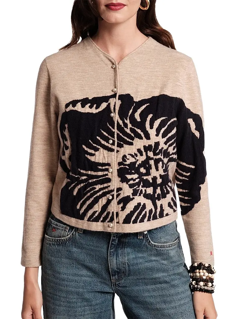 Frances Valentine Women's Darling Floral Merino Wool Cardigan | Image 1 Frances Valentine Women's Darling Floral Merino Wool Cardigan | Image 1