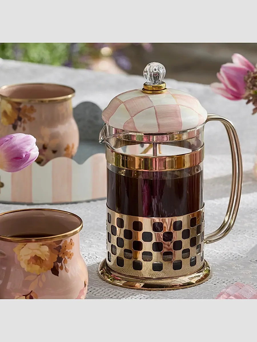 MacKenzie-Childs Rosy Check French Press | Thumbnail 4