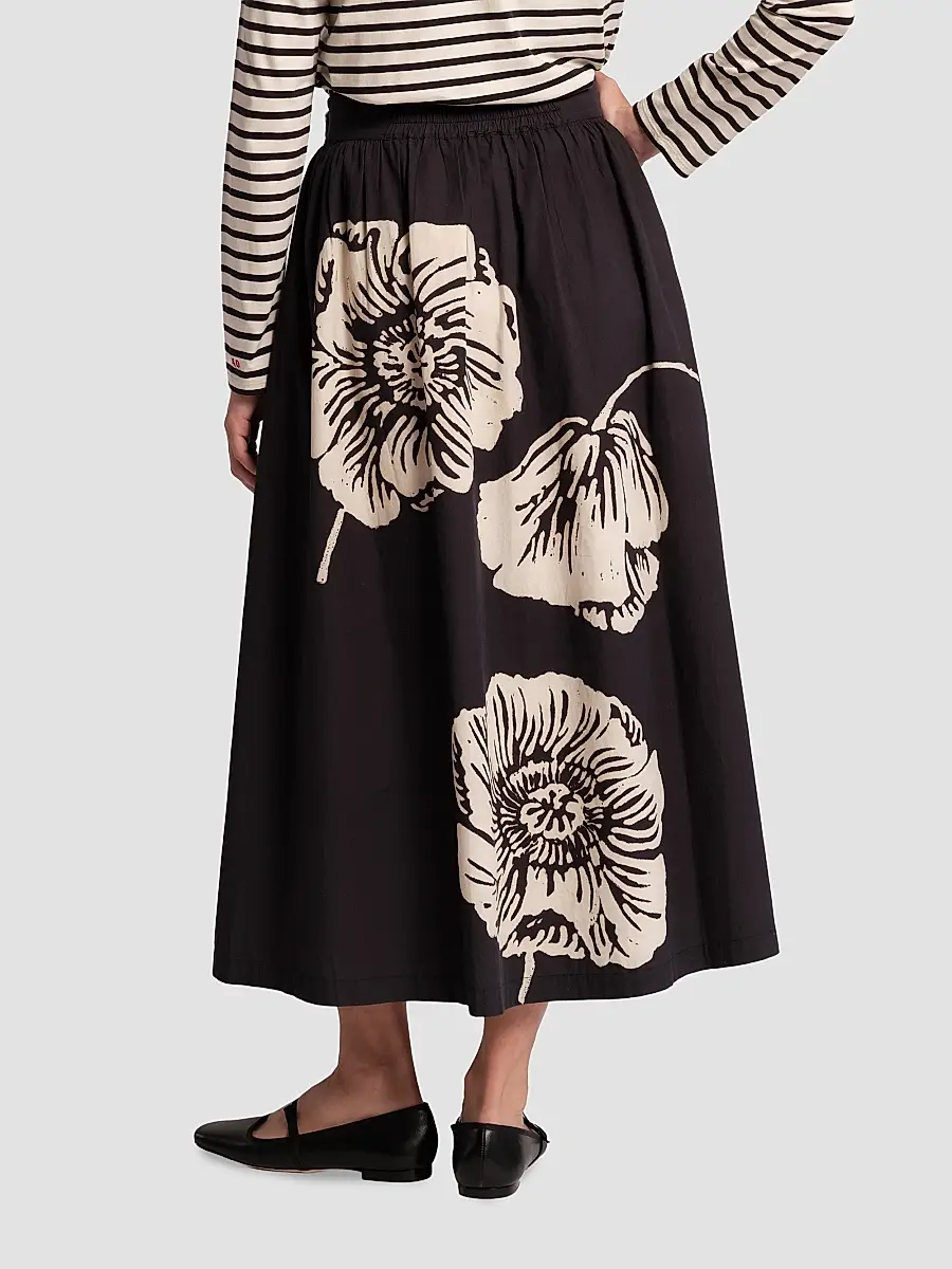 Frances Valentine Women's Phoebe Floral Cotton Midi Skirt | Thumbnail 2 Frances Valentine Women's Phoebe Floral Cotton Midi Skirt | Thumbnail 2