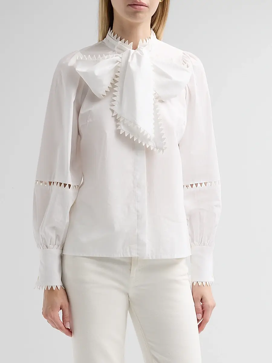MAISON COMMON Women's Embroidered Cotton Blouse | Thumbnail 4