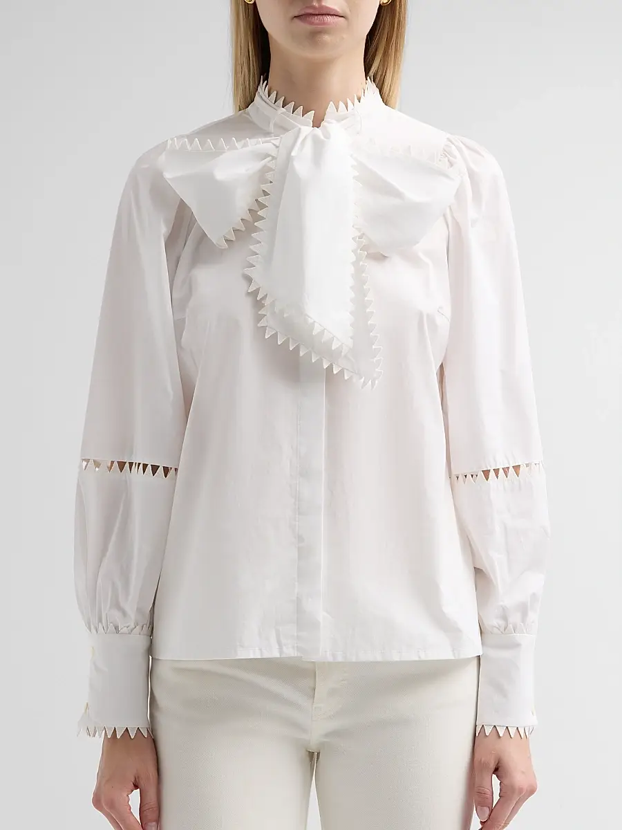 MAISON COMMON Women's Embroidered Cotton Blouse | Thumbnail 5