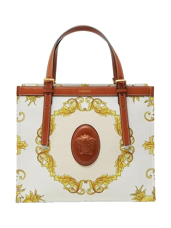 Women's Rivière Small Printed Cotton Canvas Book Tote Bag Women's Rivière Small Printed Cotton Canvas Book Tote Bag