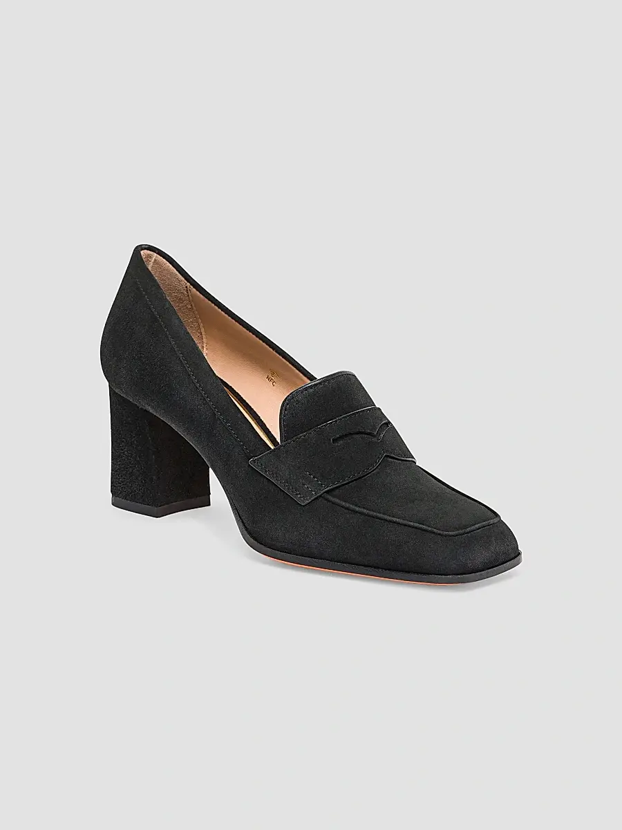 Santoni Women's Carla 65MM Suede Penny Loafer Pumps | Thumbnail 2 Santoni Women's Carla 65MM Suede Penny Loafer Pumps | Thumbnail 2