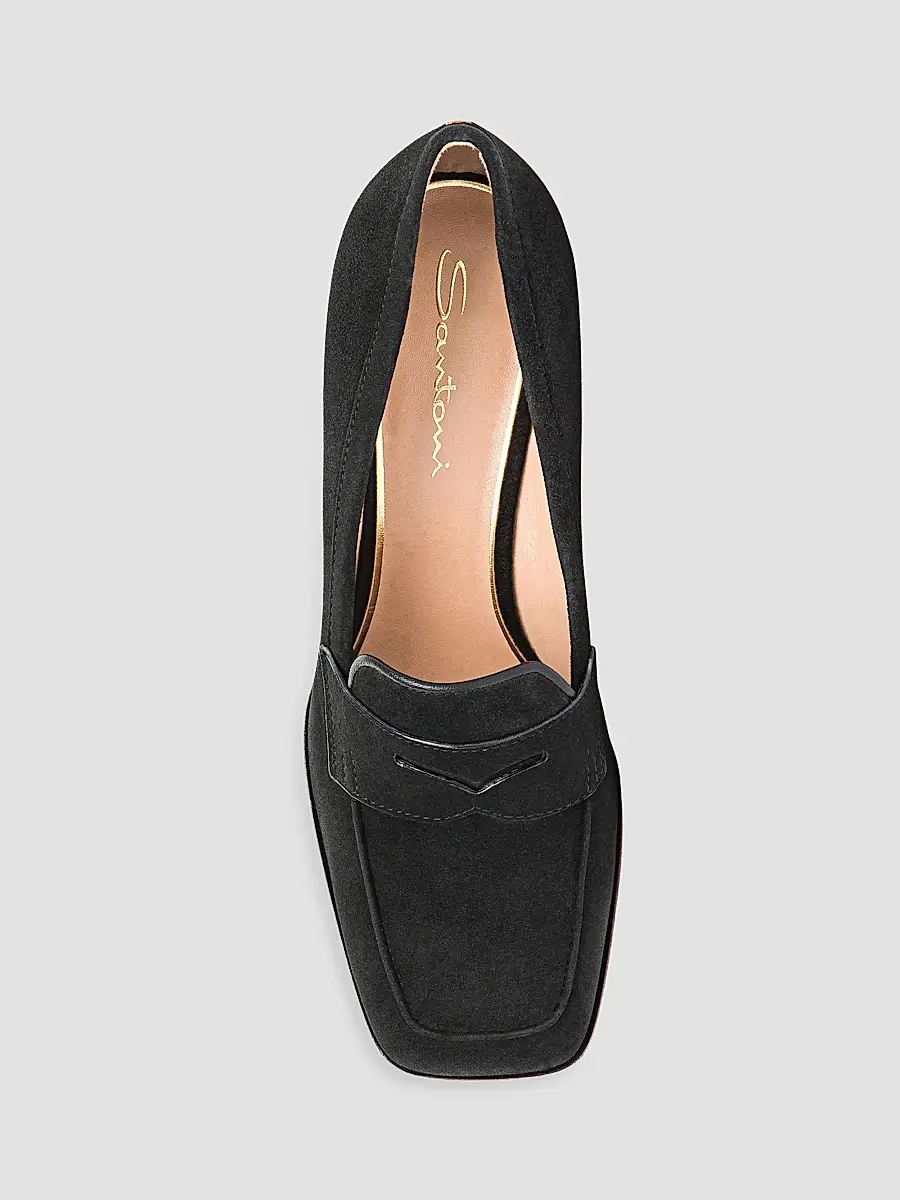 Santoni Women's Carla 65MM Suede Penny Loafer Pumps | Thumbnail 4 Santoni Women's Carla 65MM Suede Penny Loafer Pumps | Thumbnail 4