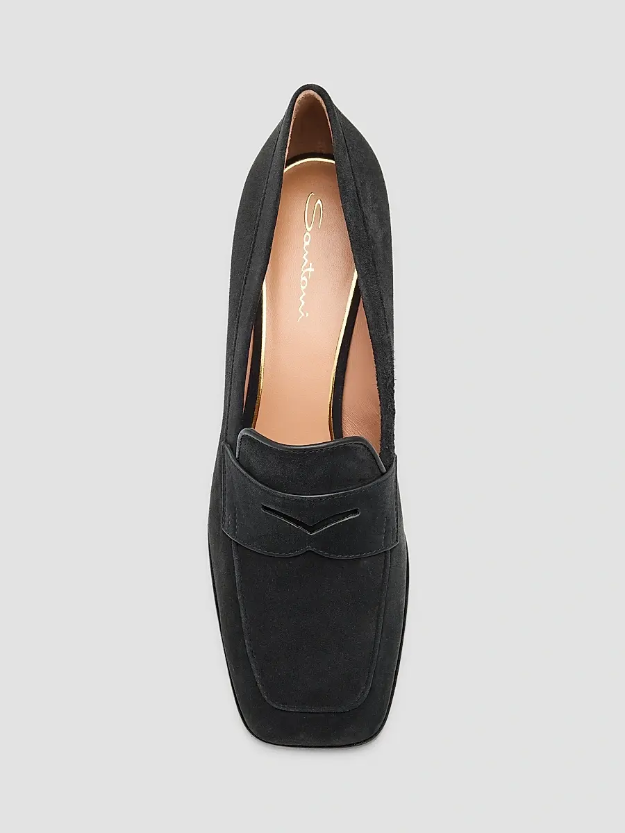 Santoni Women's Carla 65MM Suede Penny Loafer Pumps | Thumbnail 6 Santoni Women's Carla 65MM Suede Penny Loafer Pumps | Thumbnail 6