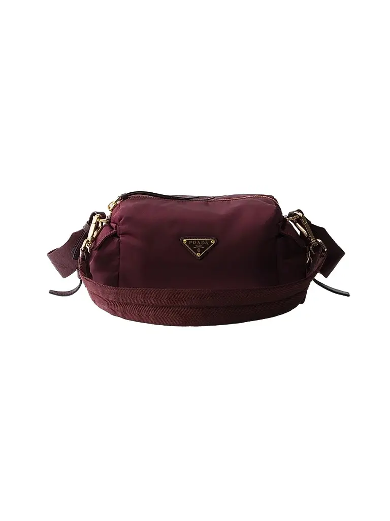 Prada Women's Explore Re-Nylon and Leather Shoulder Bag - Dark Red | Image 1 Prada Women's Explore Re-Nylon and Leather Shoulder Bag - Dark Red | Image 1