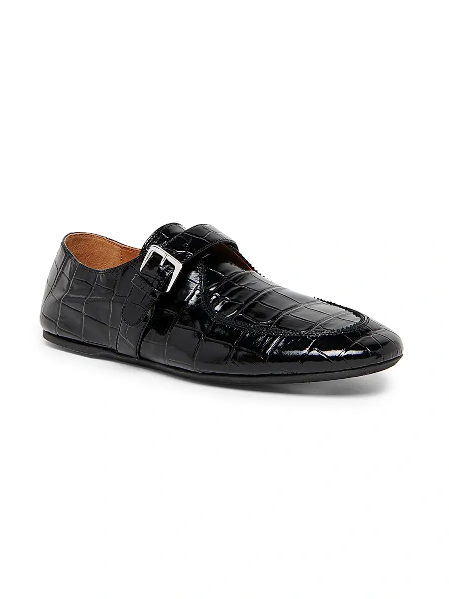 Marni Men's Moc Toe Croc-Embossed Patent Leather Loafers | Thumbnail 2 Marni Men's Moc Toe Croc-Embossed Patent Leather Loafers | Thumbnail 2