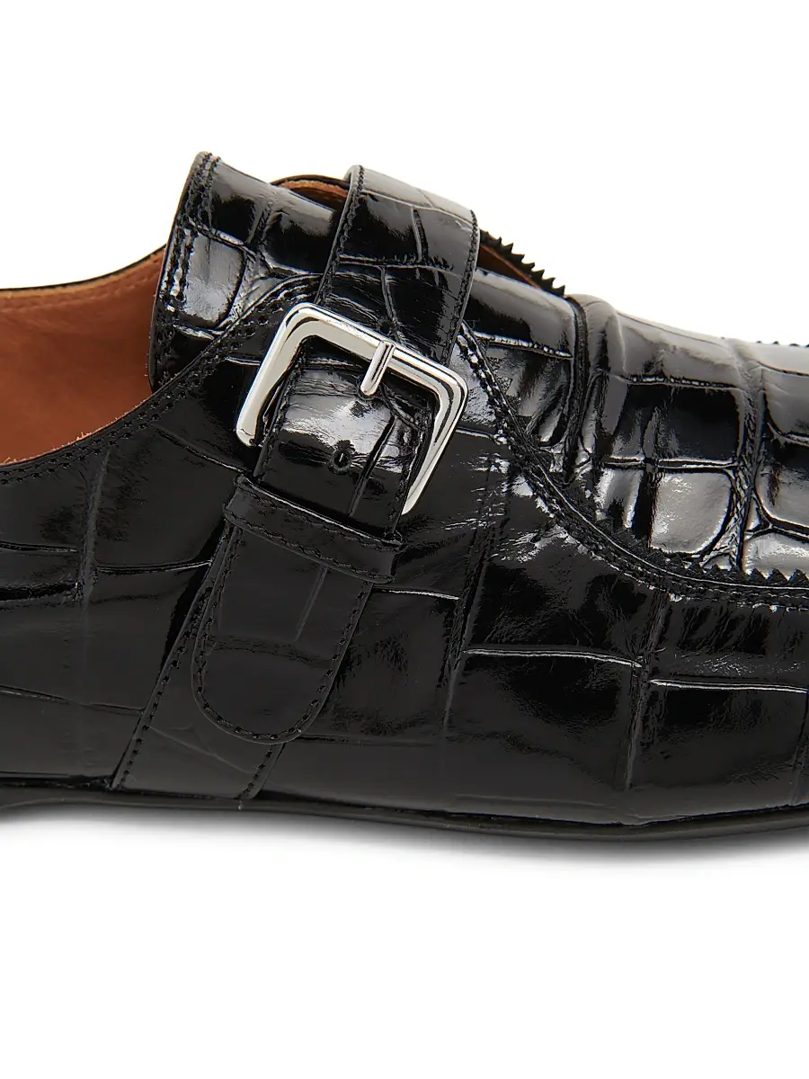 Marni Men's Moc Toe Croc-Embossed Patent Leather Loafers | Thumbnail 5 Marni Men's Moc Toe Croc-Embossed Patent Leather Loafers | Thumbnail 5